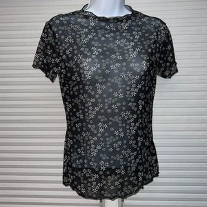 Floral Black Sheer Blouse
